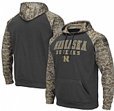 Men's Nebraska Cornhuskers Gray Camo Pullover Hoodie,baseball caps,new era cap wholesale,wholesale hats